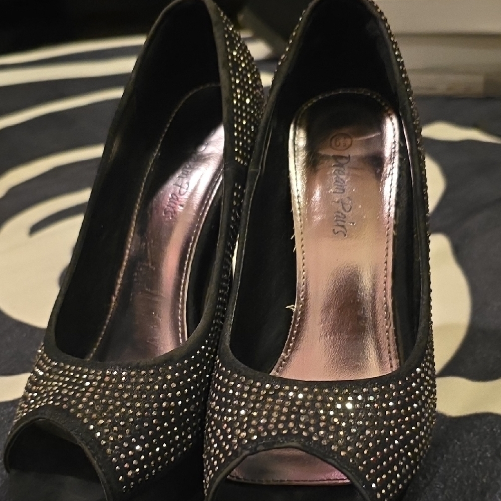 Elegant Black Peep-Toe Heels